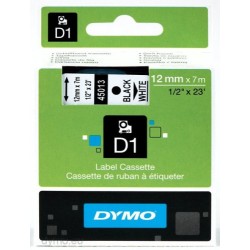 908-CINTA ROTULADORA D1 12MMX7M NEGRO/BLANCO DYMO S0720530