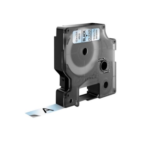 913-CINTA ROTULADORA D1 12MMX7M NEGRO/TRANSPARENTE DYMO S0720500