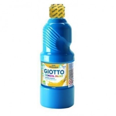 Giotto Tempera Escolar 500 ml Botella Azul Cian