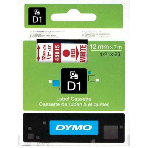 916-CINTA ROTULADORA D1 12MMX7M ROJO/BLANCO DYMO S0720550