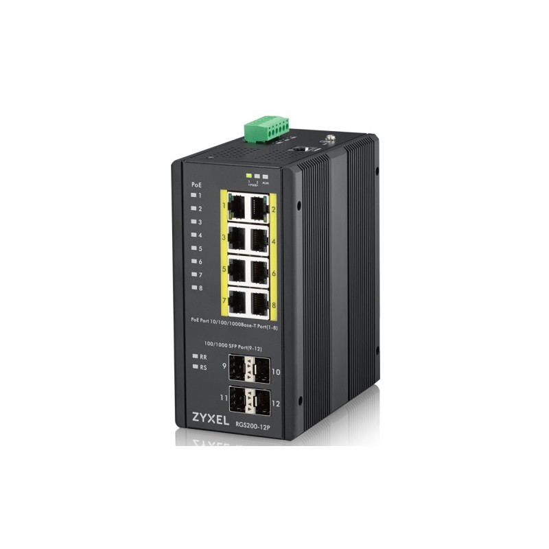 9264-Zyxel RGS200-12P Gestionado L2 Gigabit Ethernet (10/100/1000) Energia sobre Ethernet (PoE) Negro 9264-Zyxel RGS200-12P Gestionado L2 Gigabit Ethernet (10/100/1000) Energia sobre Ethernet (PoE) Negro
