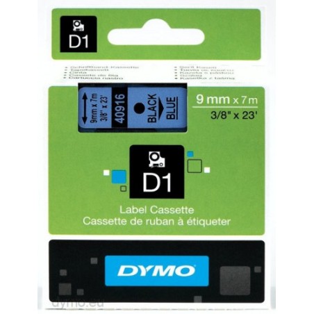 936-CINTA ROTULADORA D1 9MMX7M NEGRO/AZUL DYMO S0720710