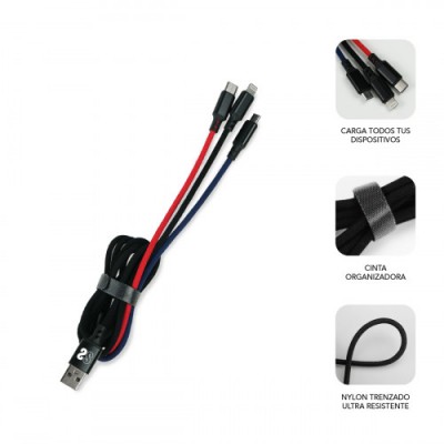 SUBBLIM Cable Premium 3in1 30 Micro USBType CLightning