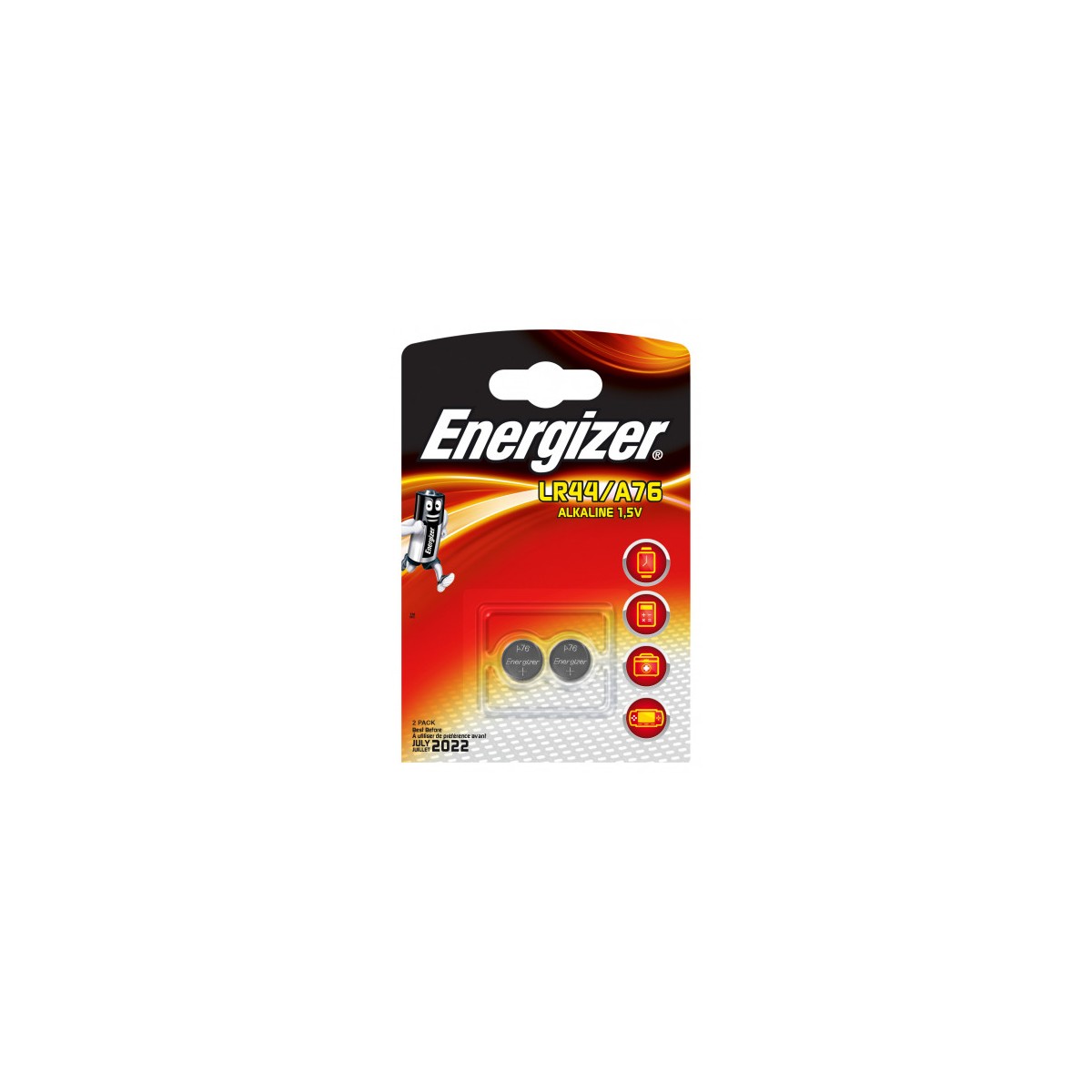 BLISTER 2 PILAS DE BOTON MODELO A76 LR44 ENERGIZER 639317