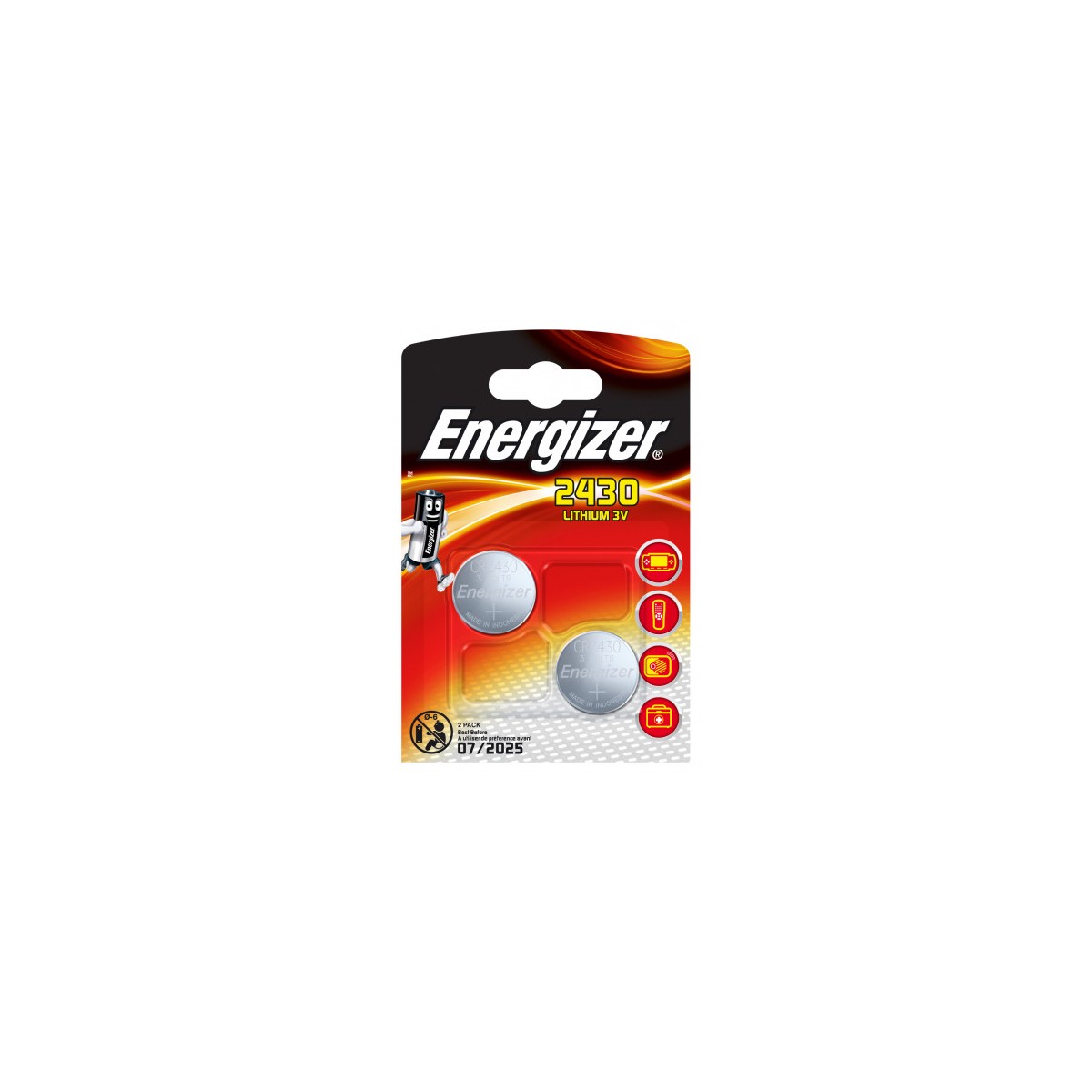 BLISTER 2 PILAS DE BOTON MODELO CR2430 ENERGIZER E300830301