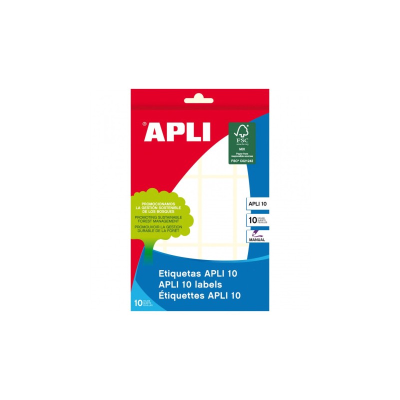 9707-PACK 10 HOJAS (120 UDS) ETIQUETAS BLANCAS 26X54 APLI 1647