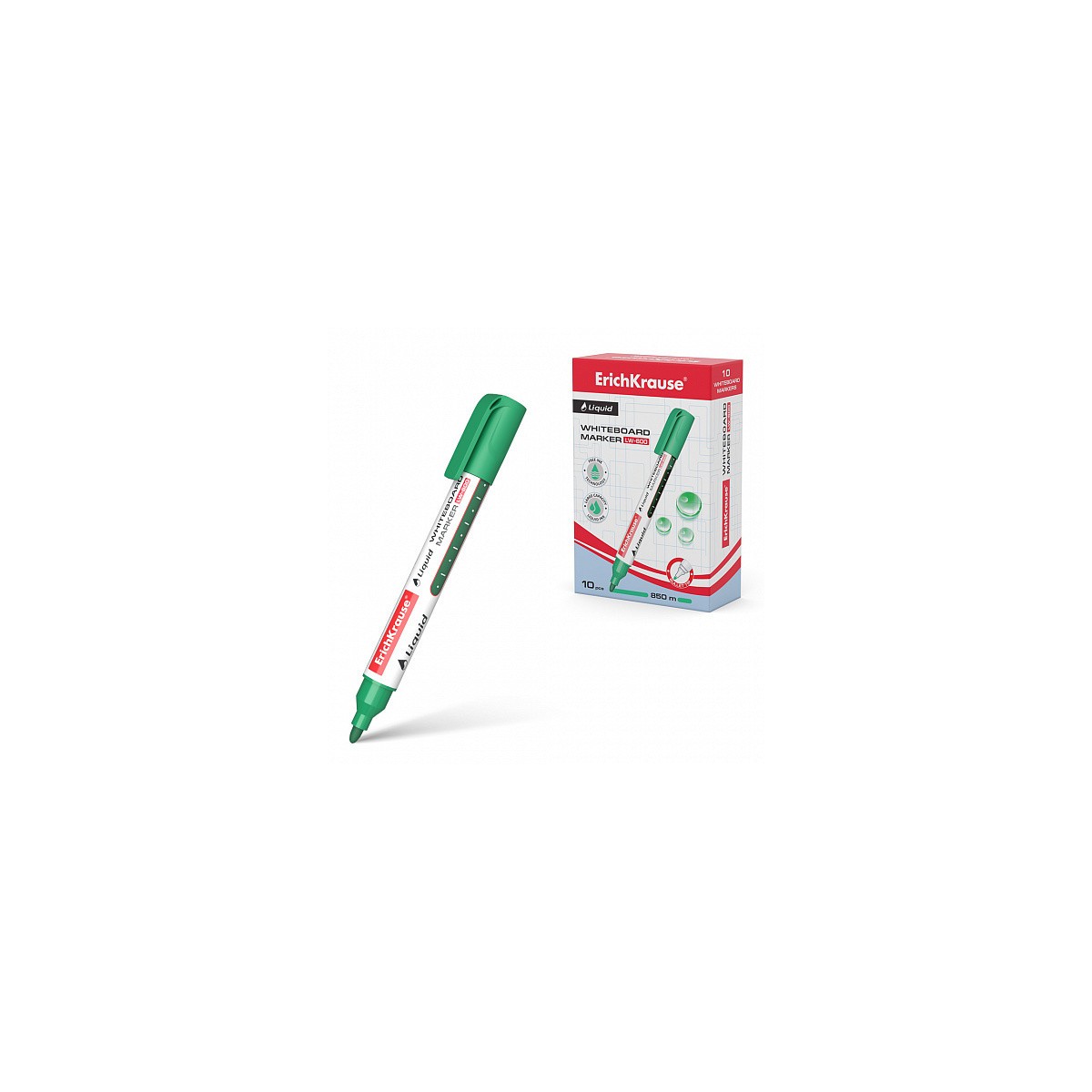 MARCADOR PIZARRA BLANCA CON TINTA LiQUIDA LIQUID LW 600 TINTA COLOR VERDE ERICH KRAUSE 56096