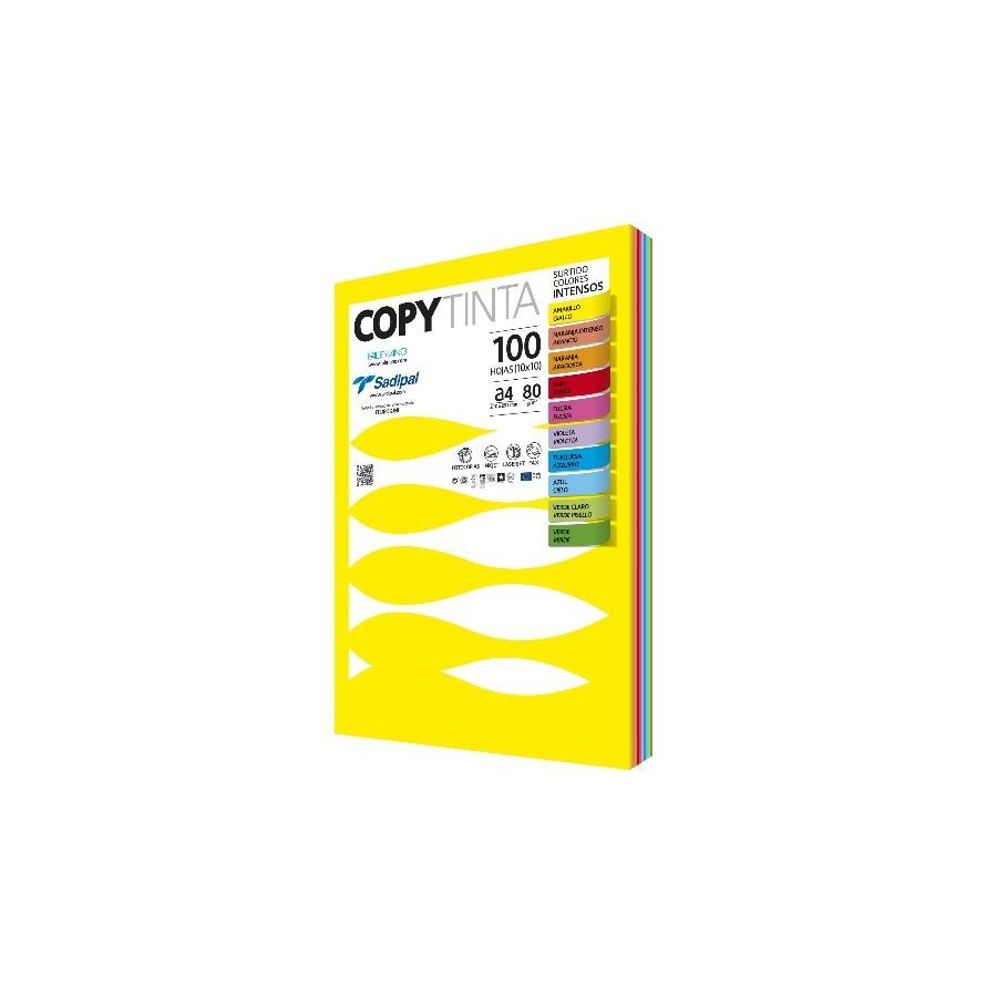 9742-PAQUETE 100 HOJAS A4 80G COLORES SURTIDOS INTENSOS (10 HOJAS X COLOR) FABRIANO 11303 9742-PAQUETE 100 HOJAS A4 80G COLORES SURTIDOS INTENSOS (10 HOJAS X COLOR) FABRIANO 11303