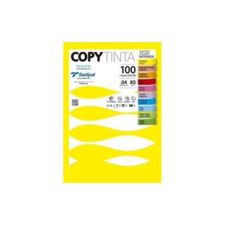 9743-PAQUETE 100 HOJAS A4 80G COLORES SURTIDOS INTENSOS (10 HOJAS X COLOR) FABRIANO 11303