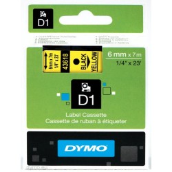 982-CINTA ROTULADORA D1 6MMX7M NEGRO/AMARILLO DYMO S0720790