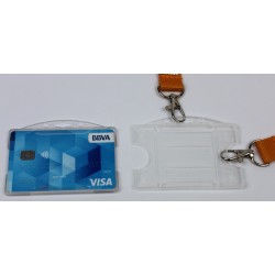 9931-PACK 100 PORTA-TARJETAS PLASTICO RIGIDO 90X57 DOBLE POSICION IBERPLAS 147570100
