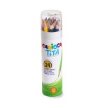 9967-TUBO 24 UNIDADES LAPICES DE COLORES HEXAGONALES + SACAPUNTAS CARIOCA 43341